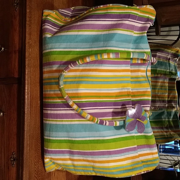 Striped Beach Bag or a weekender bag!! - Picture 3 of 6